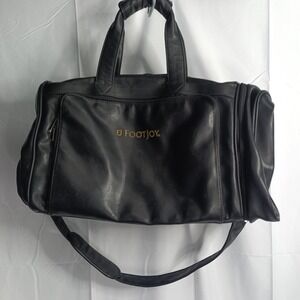 FootJoy Black Faux Leather Golf Duffel Bag Travel Gym   Carry On 20x10x12